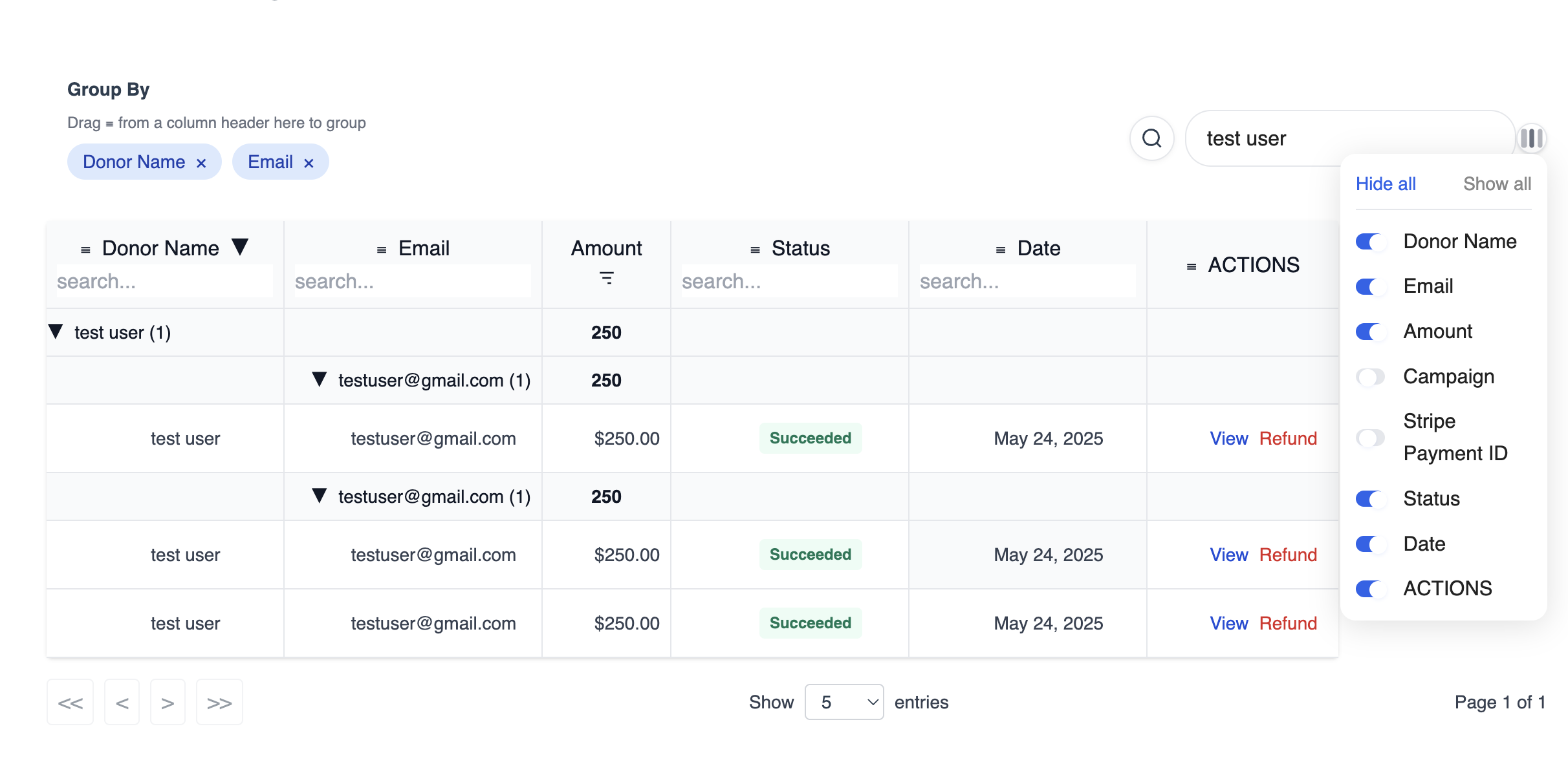 Gridly Table Demo